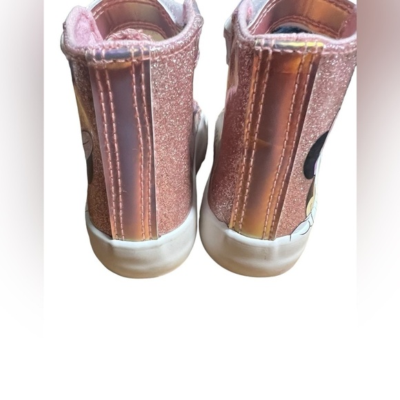 - Disney Minnie Mouse Girls Pink Glitter Shoes like new size 4 - Picture 6 of 8